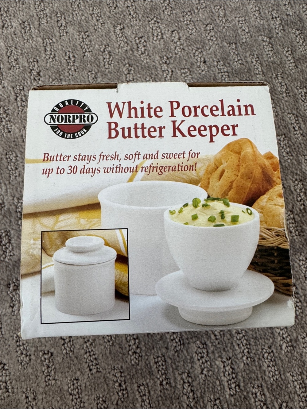 Norpro White Porcelain Butter Keeper - Classic White